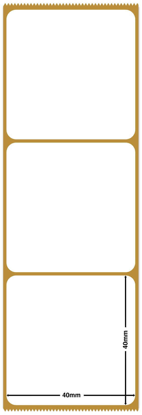 1000 direct thermal label paper, 40 x 40 mm white self-adhesive LH-TD40x45-0