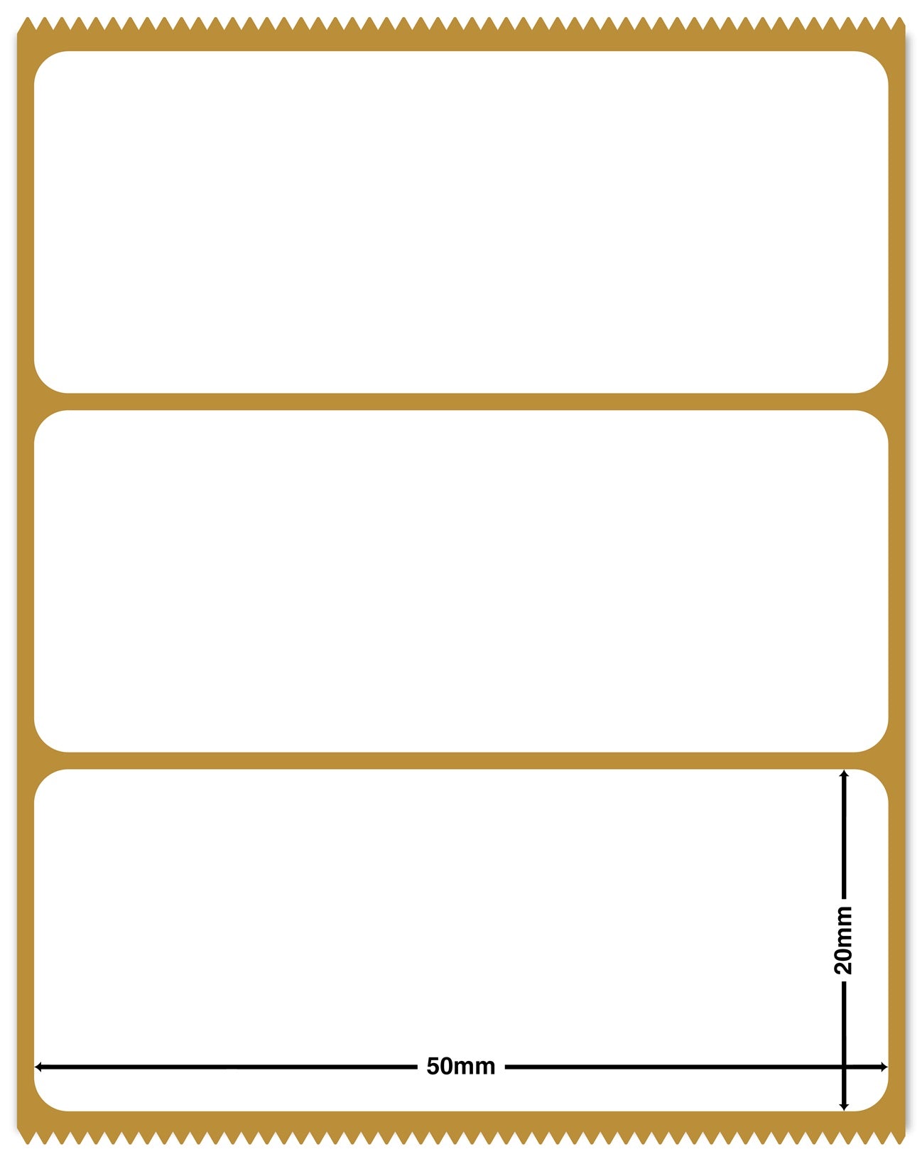 1000 direct thermal label paper, 50 x 20 mm white self-adhesive LH-TD50x20-0