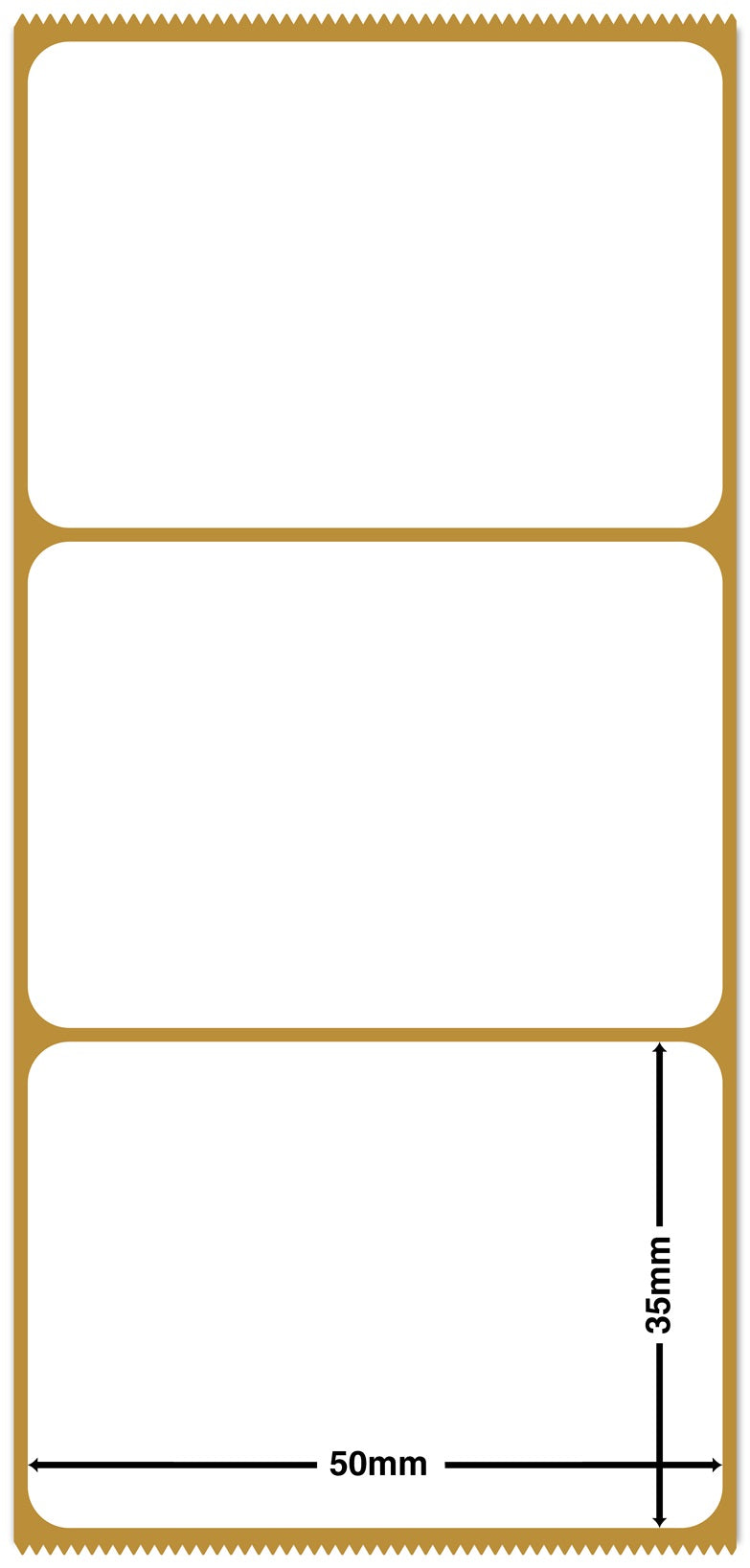 1000 direct thermal label paper, 50 x 35 mm white self-adhesive LH-TD50x35-0