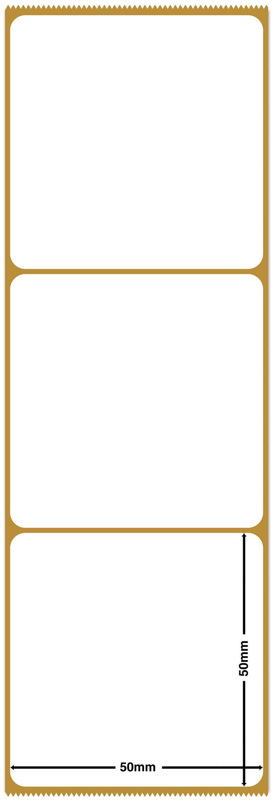 1000 direct thermal label paper, 50 x 50 mm white self-adhesive LH-TD50x50-0