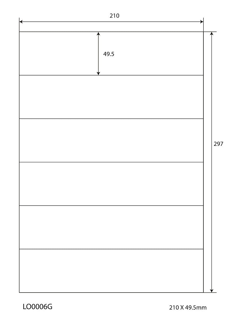 100 DIN A4 sheets 210x49.5 mm 70g ES-0006G-70-0