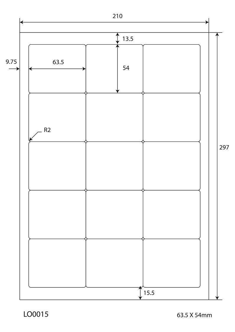 100 DIN A4 sheets 63.5x54mm 70g ES-0015-70-0