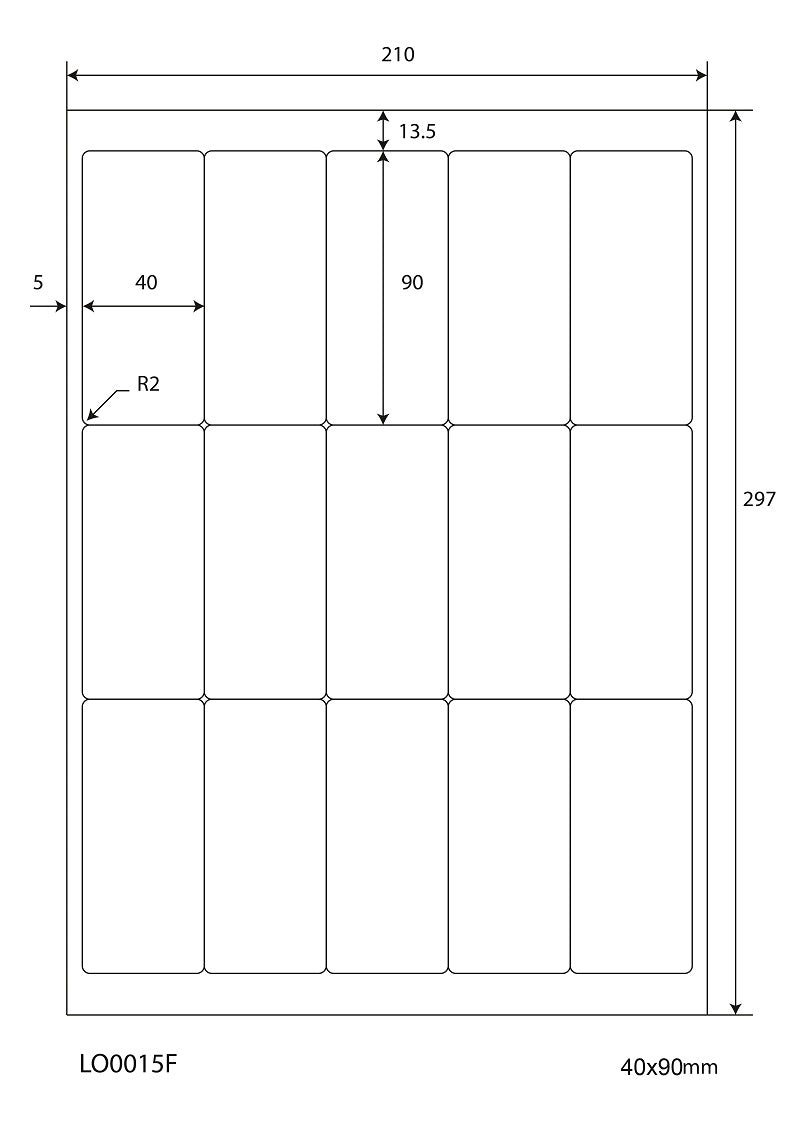 1500 stickers 40x90mm printed according to your wishes matt or glossy ES-0015-F