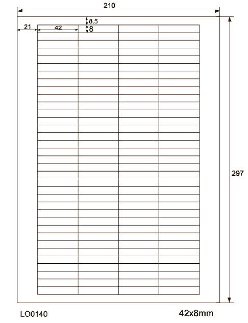 100 DIN A4 sheets 42x8mm 70g ES0140-70-0
