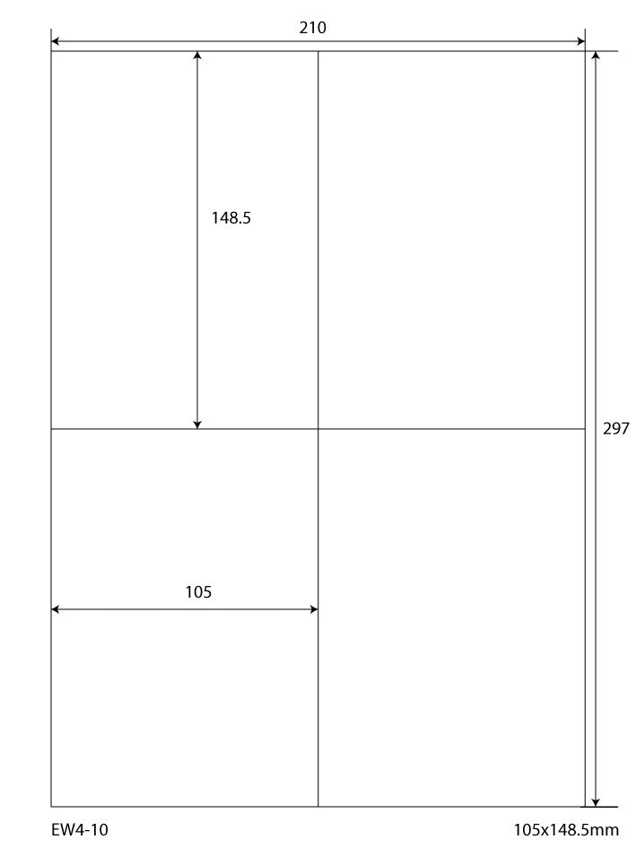 400 Foil labels 105x148,5mm, on 100 sheets Din A4, matt, self-adhesive