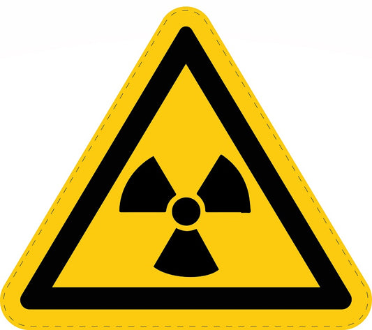 1 stuk Warning sticker "Warning about radioactive substances" made of PVC plastic, ES-SIW-005