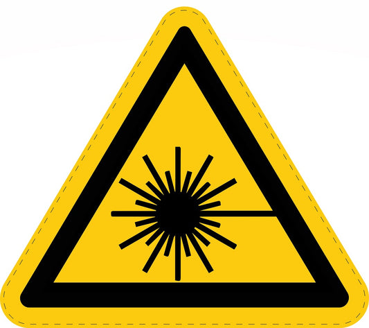 1 stuk Warning sticker "Warning of laser beam" made of PVC plastic, ES-SIW-010