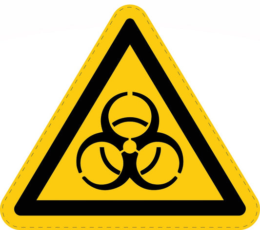 Warning sticker "Warning of biohazard" made of PVC plastic, ES-SIW-016
