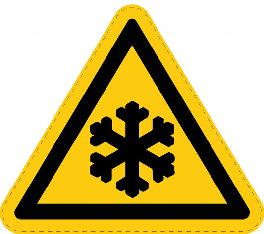 Warning sticker "Warning about cold" made of PVC plastic, ES-SIW-017