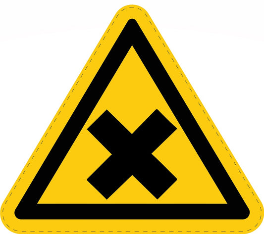 Warning sticker "Warning about irritating substances harmful to health" made of PVC plastic, ES-SIW-018