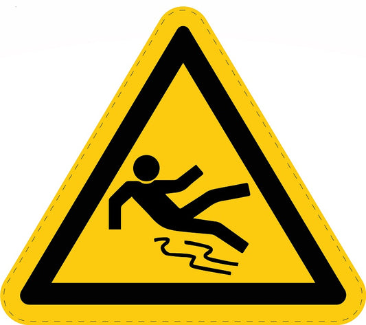 Warning sticker "Warning of smooth surface" made of PVC plastic, ES-SIW-028