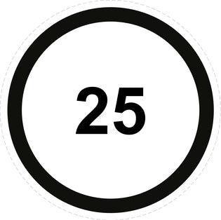 Tire speed sticker "25 black  border" LH-CAR1500-25