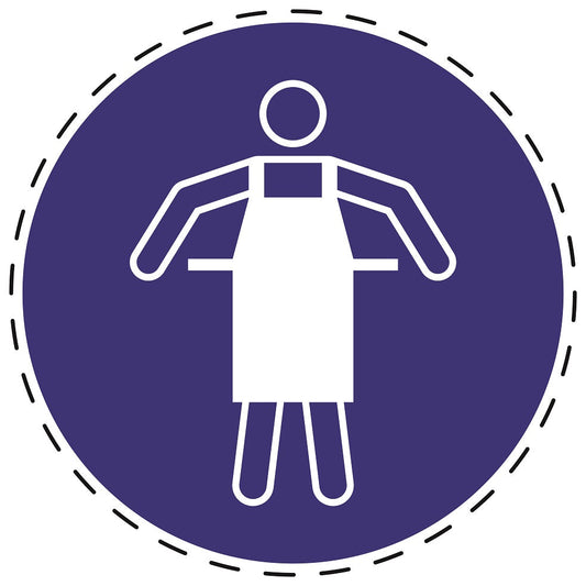 Mandatory stickers "Use protective apron" made of PVC plastic, LH-SIM045