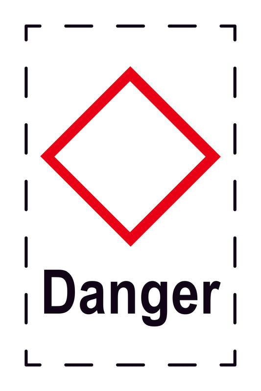 Sticker "Danger" 2.4x3.9 cm to 15x24 cm, made of paper or plastic LH-GHS-00-Danger