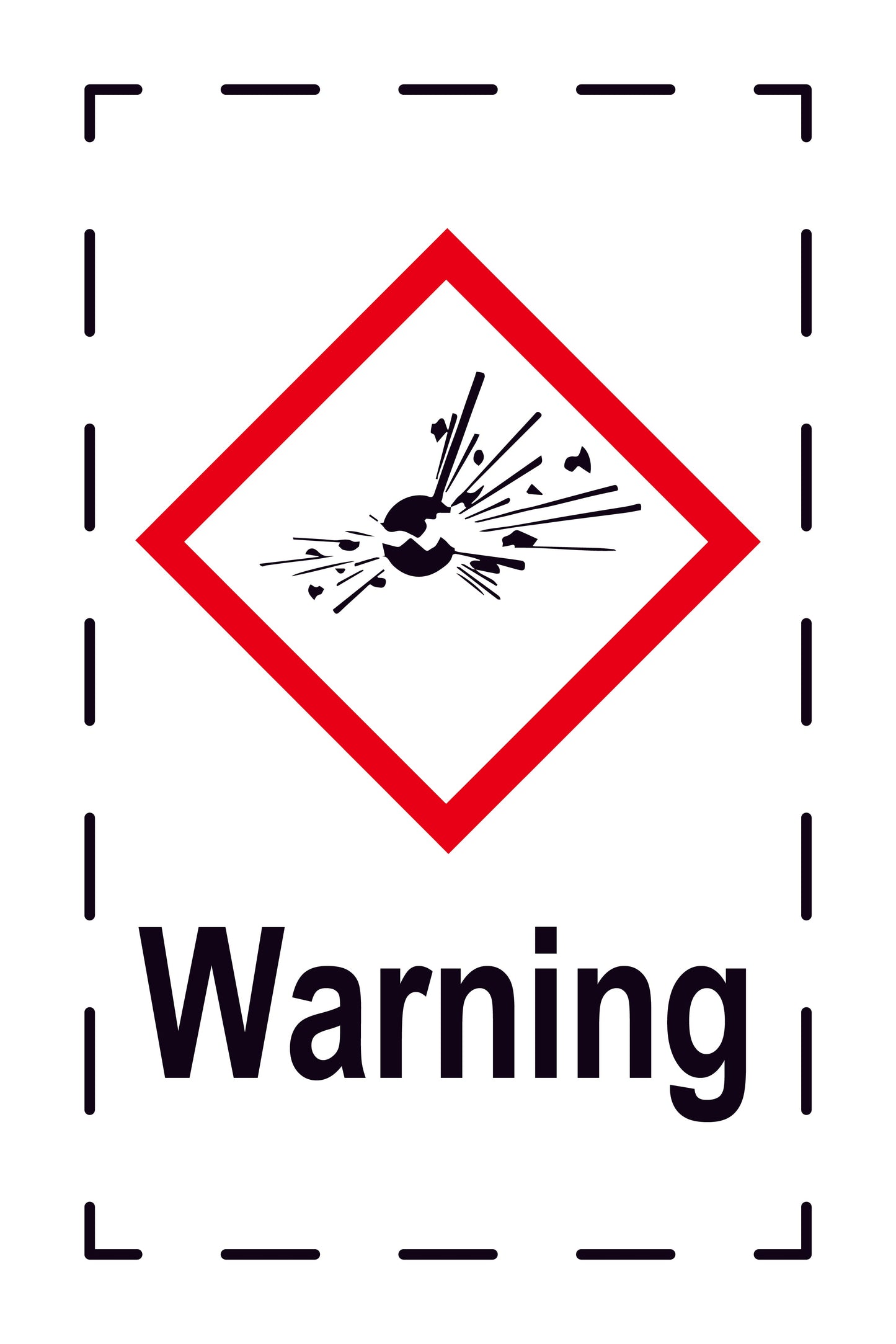 Sticker "Warning" 2.4x3.9 cm to 15x24 cm, made of paper or plastic LH-GHS-01-15-Warning