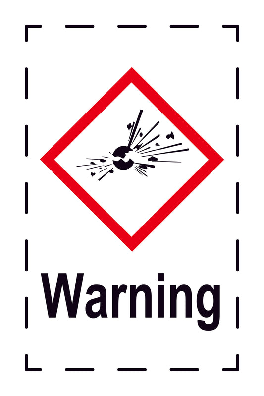 Sticker "Warning" 2.4x3.9 cm to 15x24 cm, made of paper or plastic LH-GHS-01-15-Warning