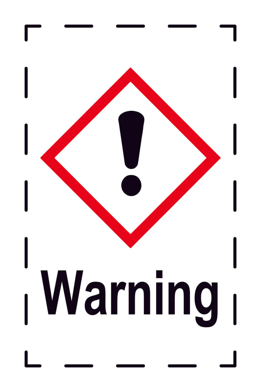Sticker "Warning" 2.4x3.9 cm to 15x24 cm, made of paper or plastic LH-GHS-07-Warning