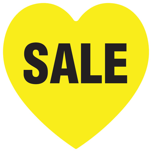 Promotional stickers heart shaped "Sale" 10-60 cm LH-SALE-1000-HE-10-3-88